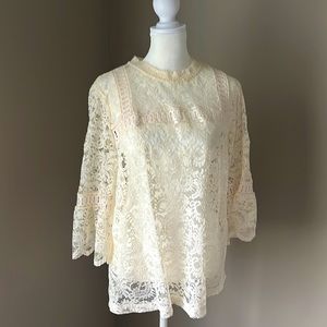 LOFT Lace Blouse Size L